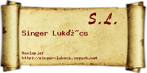 Singer Lukács névjegykártya